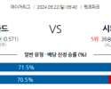 9월22일 09:40 MLB 샌디에이드 시카고W 해외야구분석 스포츠분석