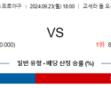 9월 23일 18:00 NPB 세이부 닛폰햄 한일야구분석 스포츠분석