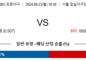 9월 23일 18:30 KBO 두산 SSG 한일야구분석 스포츠분석