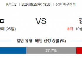 9월25일 K리그2 경남 김포 아시아축구분석 스포츠분석