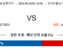 9월 24일 18:00 NPB 오릭스 세이부 한일야구분석 스포츠분석