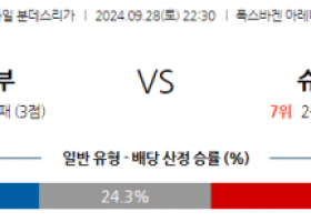 9월28일 분데스리가 VfL 볼프스부르크 VfB 슈투트가르트 해외축구분석  스포츠분석