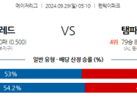 9월29일 05:10 MLB 보스턴 탬파베이 해외야구분석 스포츠분석