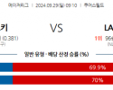 9월29일 09:10 MLB 콜로라도 LA다저스 해외야구분석 스포츠분석