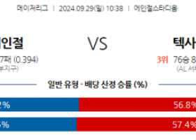 9월29일 10:38 MLB LA에인절스 텍사스 해외야구분석 스포츠분석