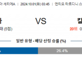 10월1일 세리에 A 파르마 칼리아리 해외축구분석  스포츠분석