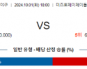 10월 1일 18:00 NPB 소프트뱅크 오릭스 한일야구분석 스포츠분석