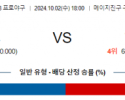 10월 2일 18:00 NPB 야쿠르트 히로시마 한일야구분석 스포츠분석