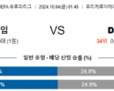 10월4일 UEFA 유로파리그 호펜하임/디나모 해외축구분석 스포츠분석