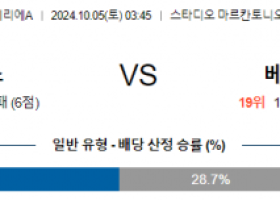 10월5일 세리에 A 베로나 베네치아 해외축구분석 스포츠분석