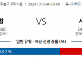 10월 9일 08:00 NBA 프리시즌 클리블랜드 캐벌리어스 시카고 불스 국내외농구분석 스포츠분석