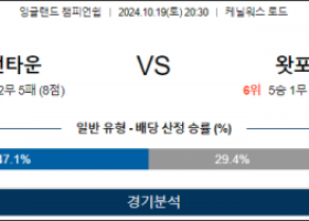 10월19일 EFL 루턴타운 왓포드 해외축구분석 스포츠분석