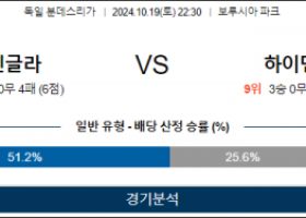 10월19일 분데스리가 묀헨 하이덴하임 해외축구분석 스포츠분석