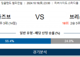 10월19일 EFL 미들즈브러 브리스톨 해외축구분석 스포츠분석