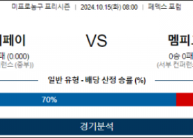 10월 15일 08:00 NBA 인디애나 멤피스 미국프로농구분석 스포츠분석