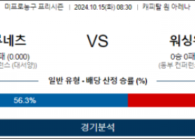 10월 15일 08:30 NBA 브루클린 워싱턴 미국프로농구분석 스포츠분석