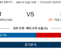 10월 13일 14:00 KBO 삼성 LG 한일야구분석  스포츠분석