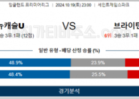 10월19일 EPL 뉴캐슬 브라이턴 해외축구분석 스포츠분석