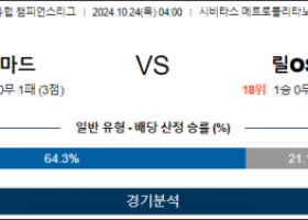 10월24일 챔피언스 AT마드리드 릴 해외축구분석 스포츠분석