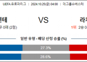 10월25일 UEFA 유로파리그 트벤테 라치오 해외축구분석 스포츠분석