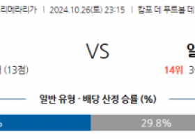 10월26일 라리가 라요 바예카노 알라베스 해외축구분석 스포츠분석