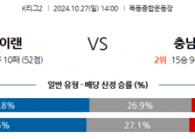 10월27일 K리그 2 서울 이랜드 FC 충남아산 아시아축구분석 스포츠분석