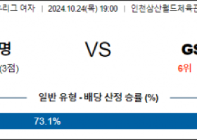 10월24일 V리그(여) 흥국생명 GS칼텍스 국내배구분석 스포츠분석