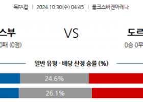 10월30일 독일FA컵 볼프스부르크 도르트문트 해외축구분석 스포츠분석