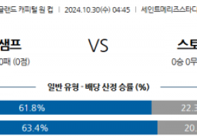 10월30일 잉글랜드 캐피탈원컵 사우샘프턴 스토크시티 해외축구분석 스포츠분석