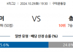 10월29일 K리그2 부산 청주 아시아축구분석 스포츠분석