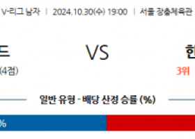 10월30일 V-리그 우리카드 한국전력 국내배구분석  스포츠분석