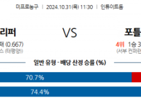 10월 31일 NBA LA클리퍼스 포틀랜드 미국프로농구분석 스포츠분석